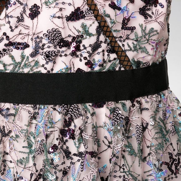 NWT self-portrait constellation sleeveless tiered mini dress US4 - Picture 3 of 11